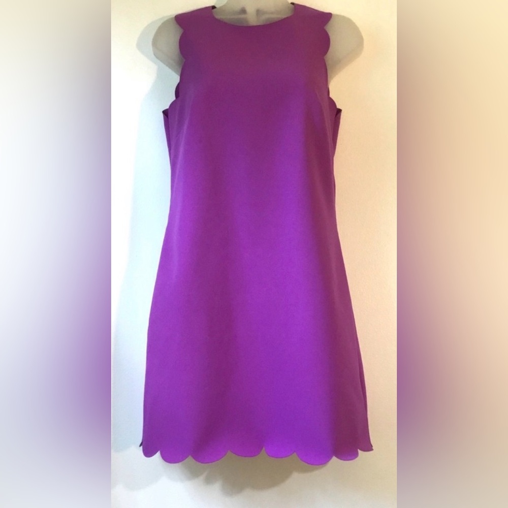 J. Crew Vibrant Purple scalloped edge Mini Dress